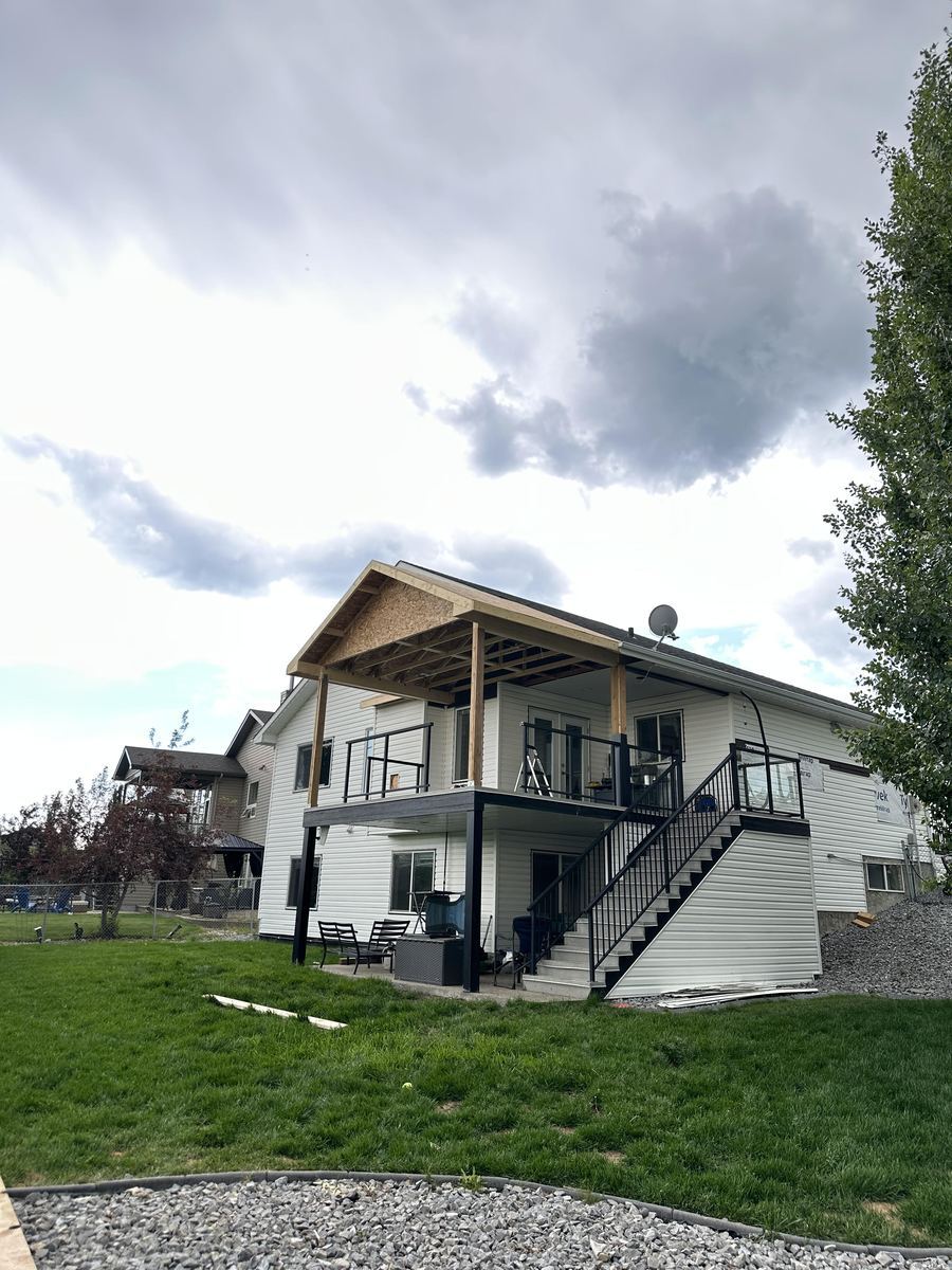 Covered deck pergola Edmonton Alberta — TrueBlue Builders Ltd